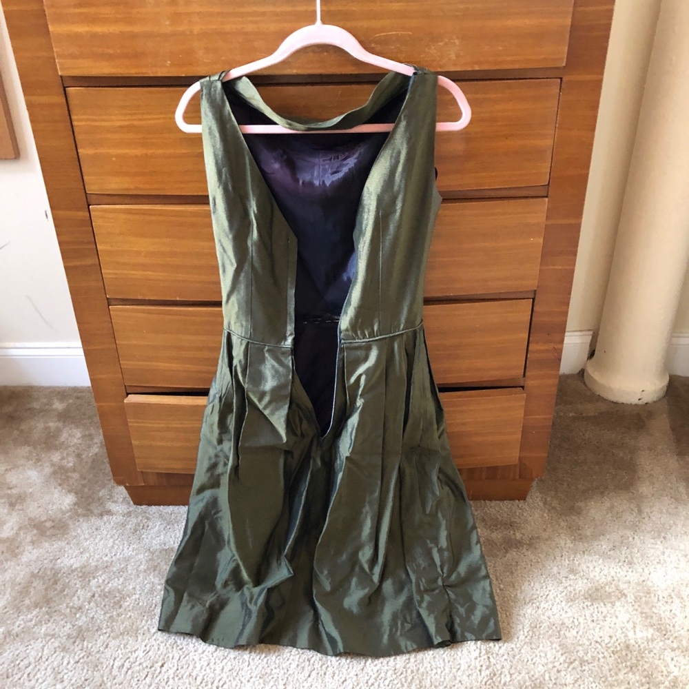 1950s vintage hunter green cocktail dress